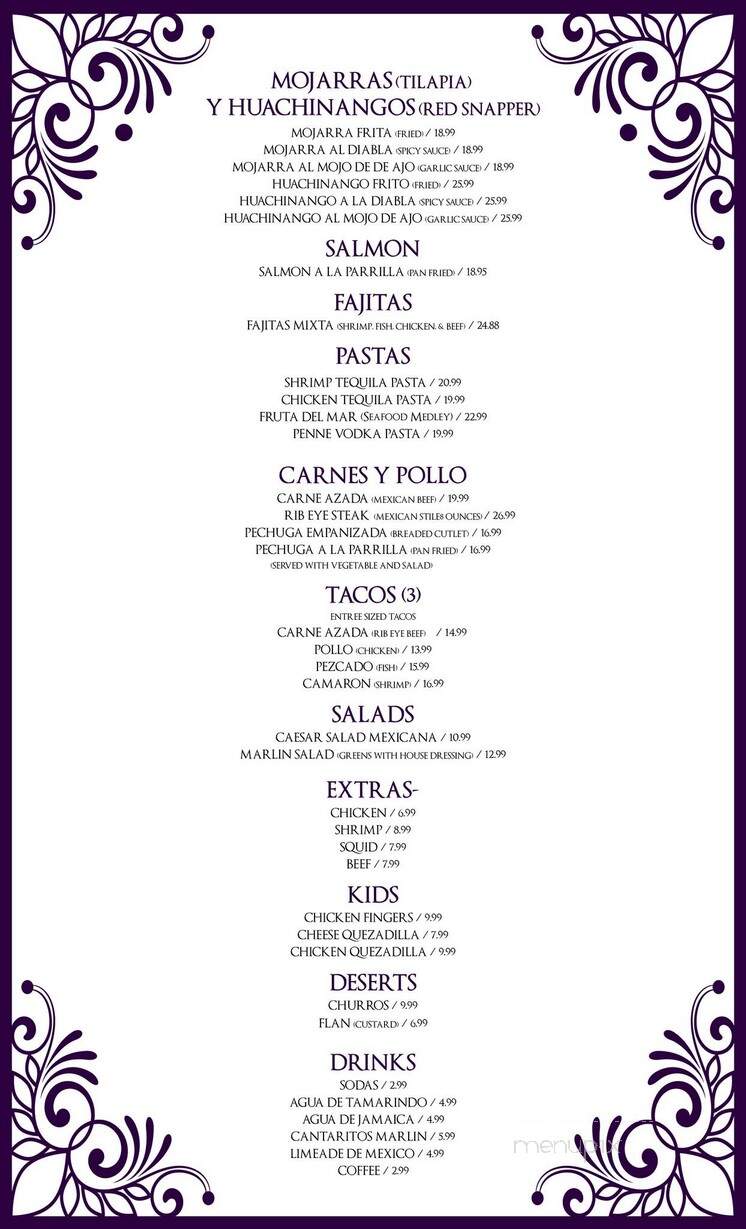 Mariscos Marlin - Red Bank, NJ menu_pic
