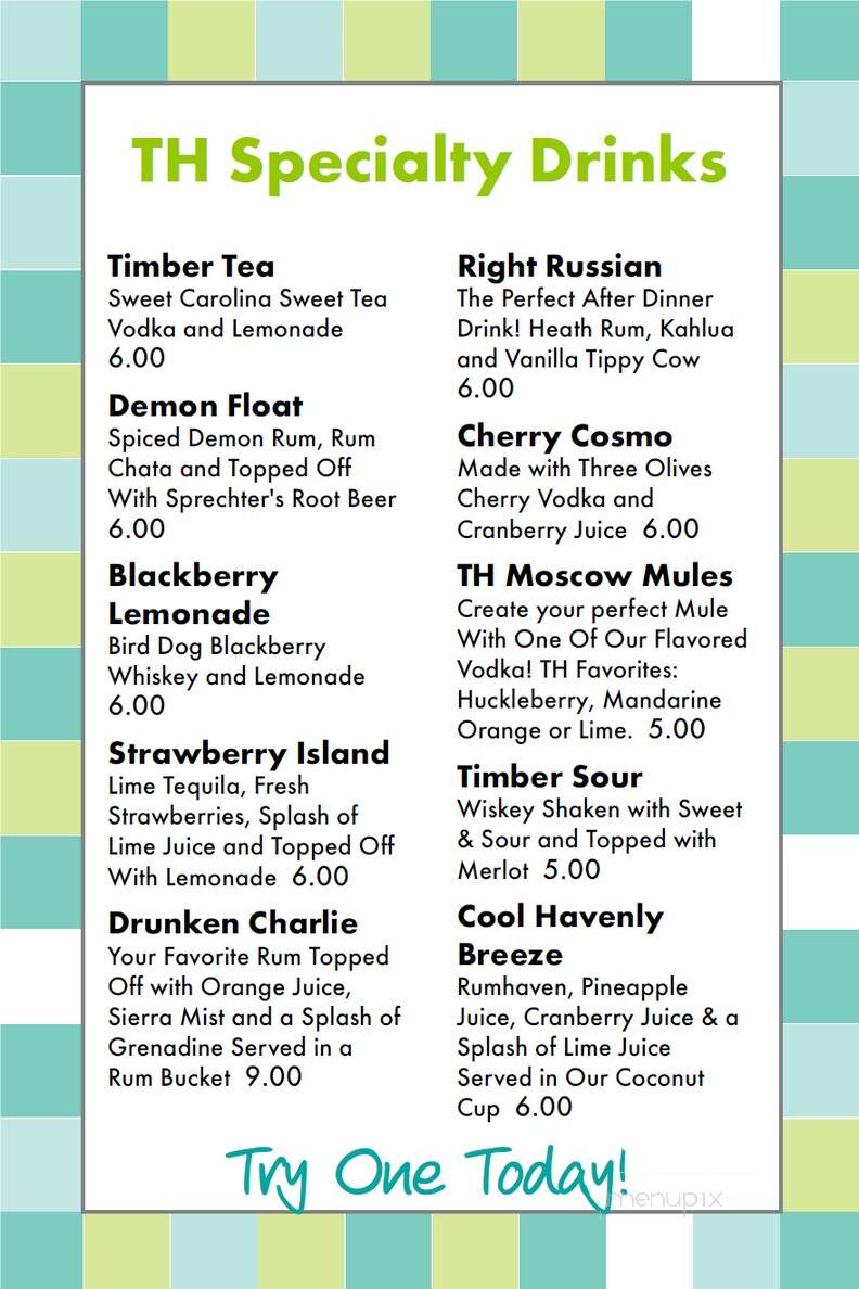 Timber Haven Bar and Grill - Polar, WI menu_pic