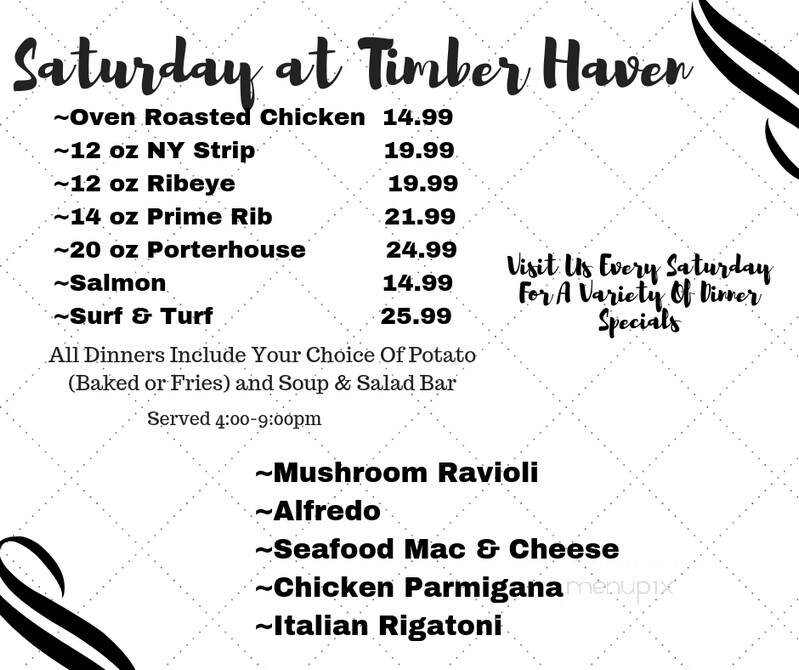 Timber Haven Bar and Grill - Polar, WI menu_pic