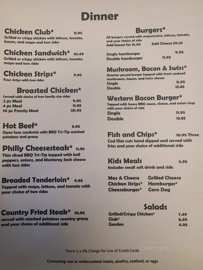 Wilson's - Britt, IA menu_pic