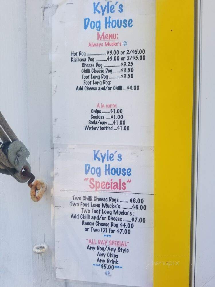 Kyle's Doghouse - Burlington, CT menu_pic