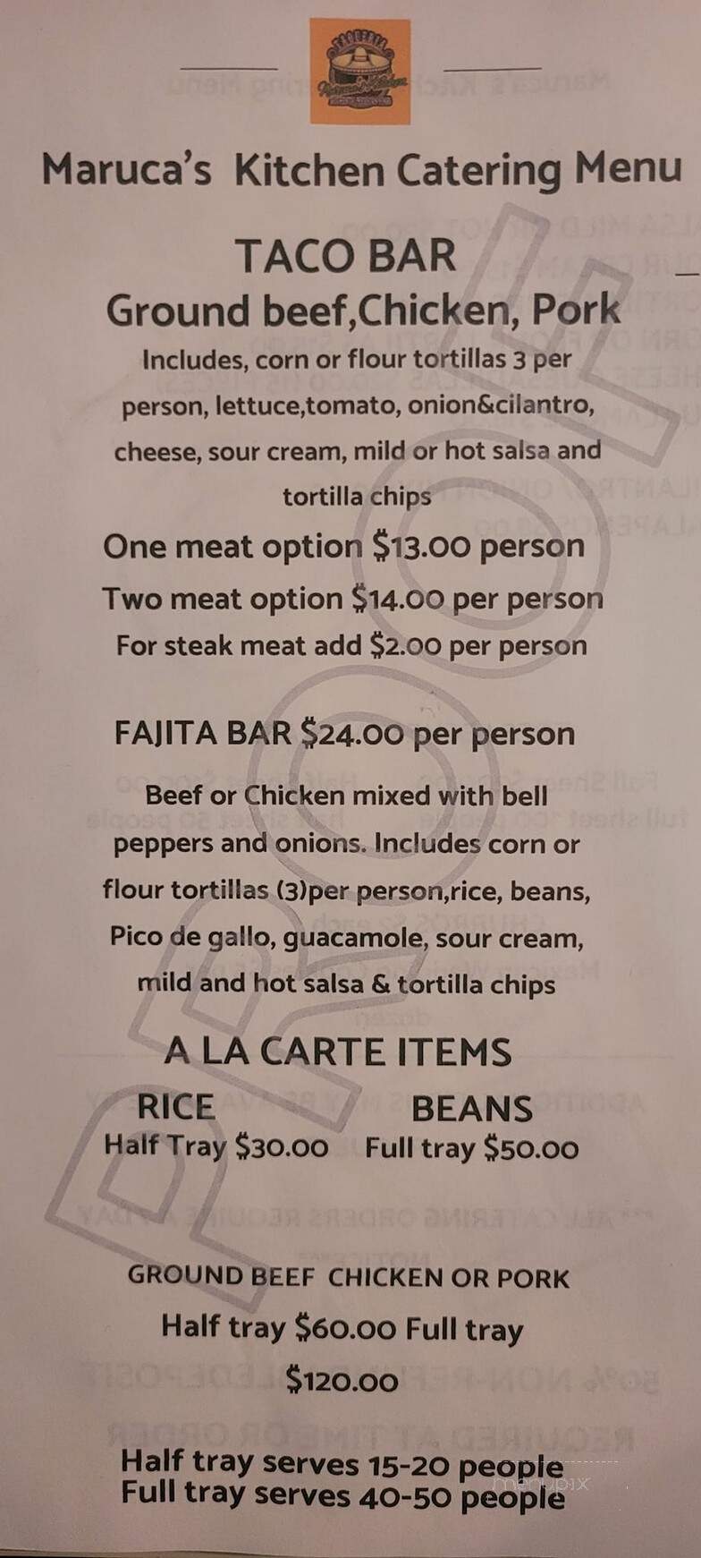 Maruca's Kitchen - Holly, MI menu_pic