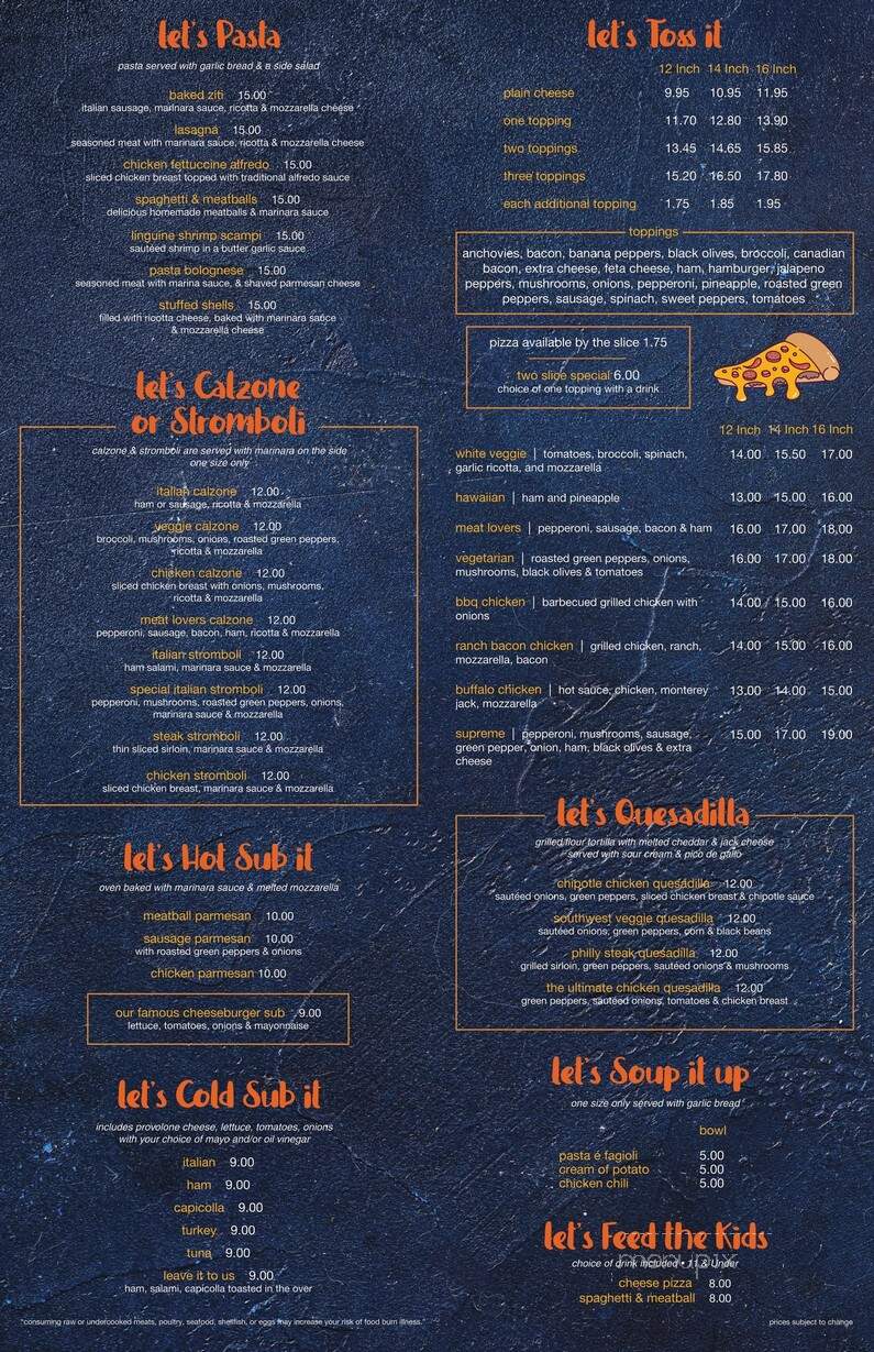 Let's Meat Here Street Kitchen + Pizza - Saint Thomas, PA menu_pic