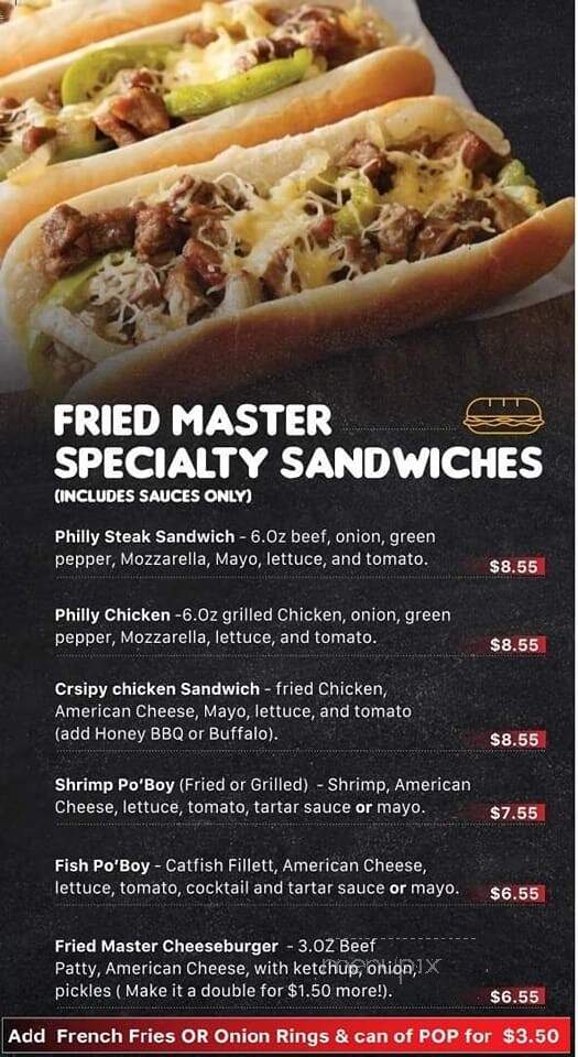 Fried Master - Homer Glen, IL menu_pic