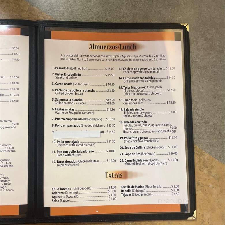 Pupuseria Dona Mary Salvadorena - Metairie, LA menu_pic