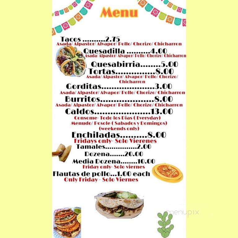 Cocinita Ceci - Foley, AL menu_pic