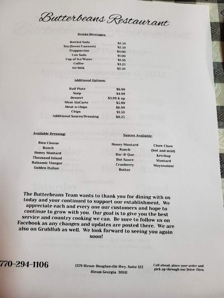 Butterbeans - Hiram, GA menu_pic