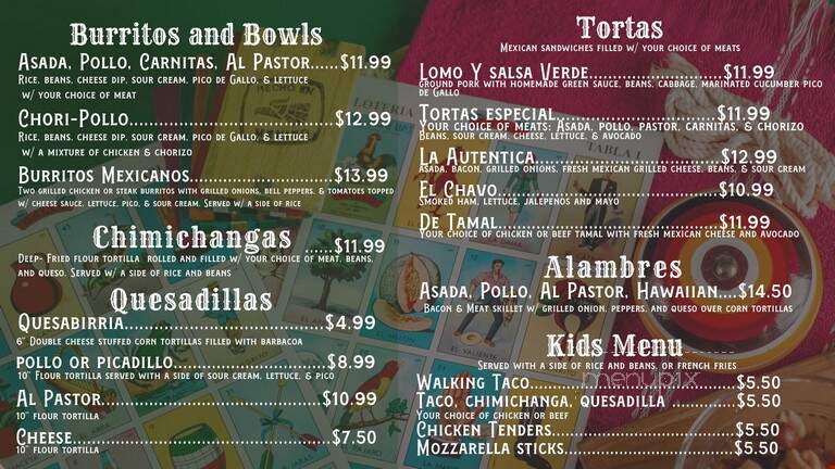 La Autentica - Rice Lake, WI menu_pic