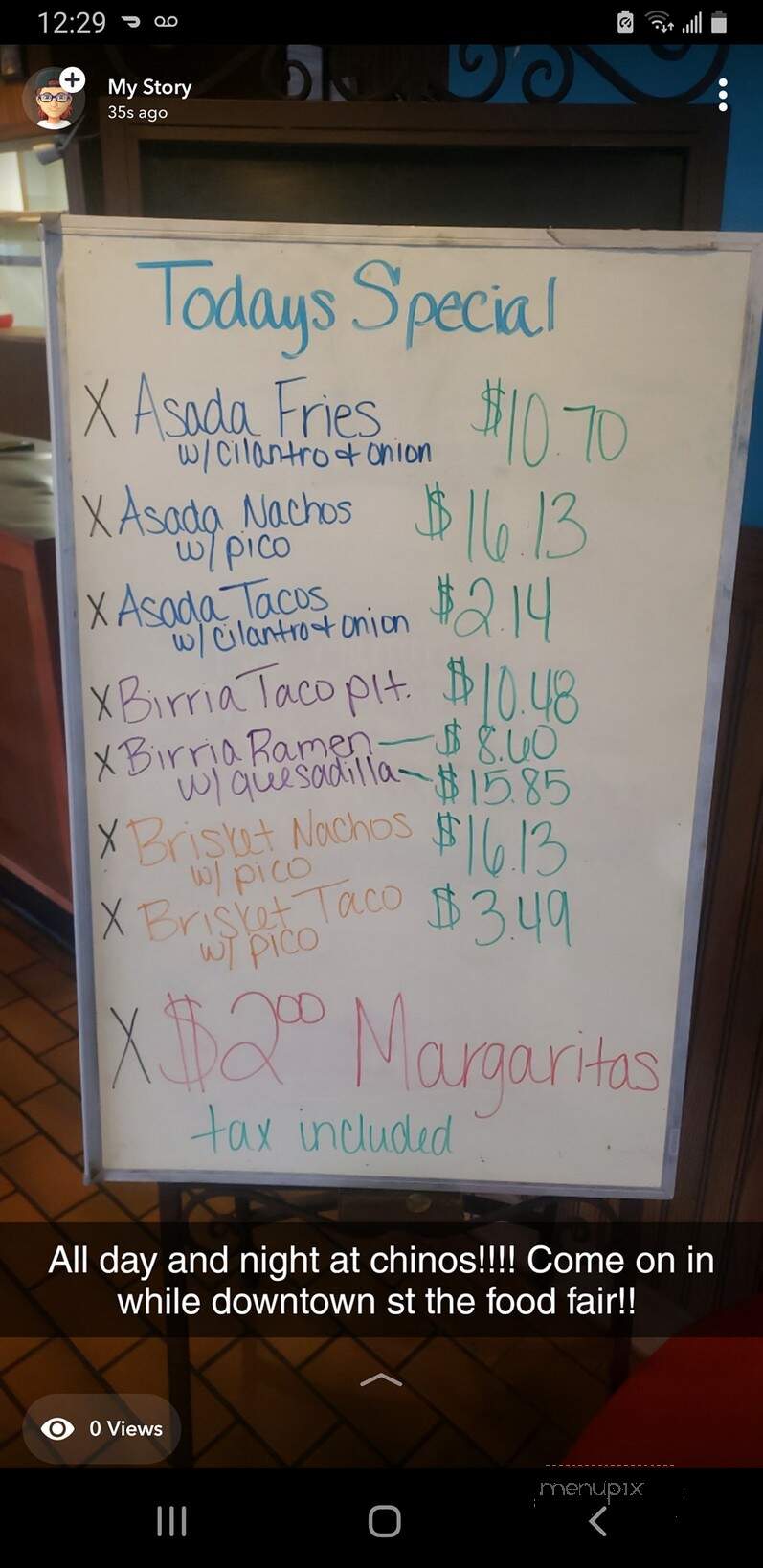 Chino's Mexican Restaurant - Gering, NE menu_pic