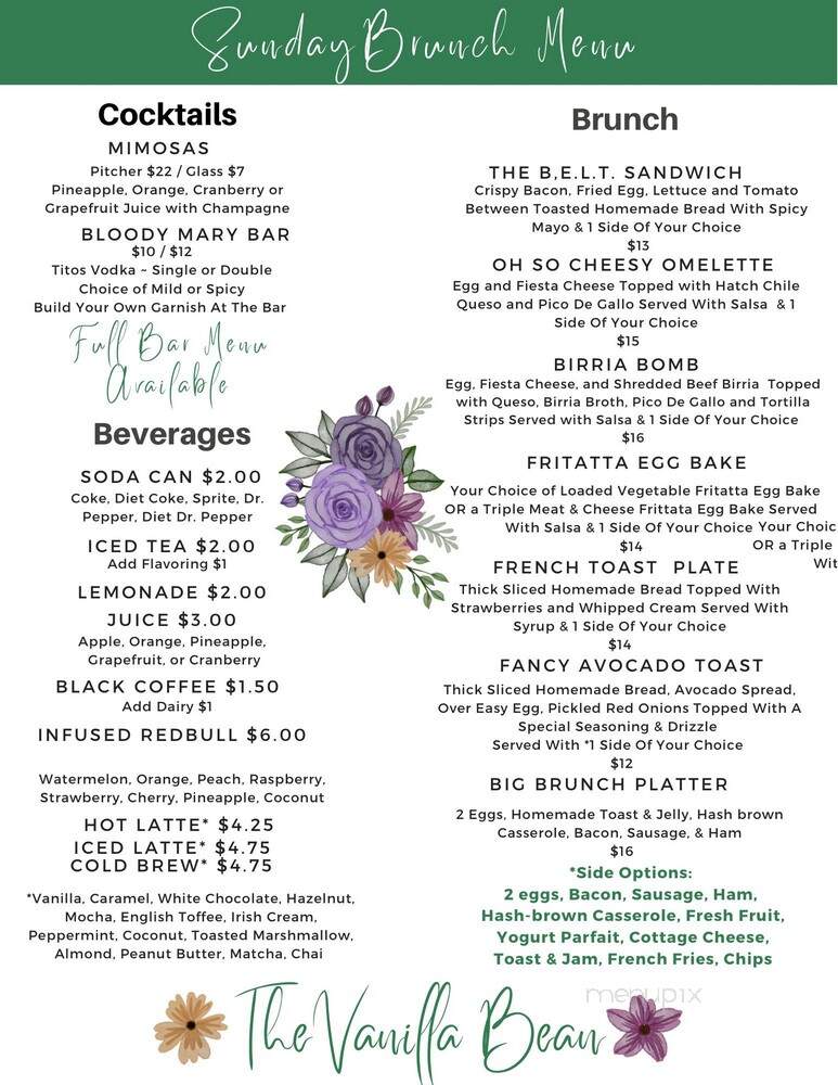The Vanilla Bean - Alva, OK menu_pic