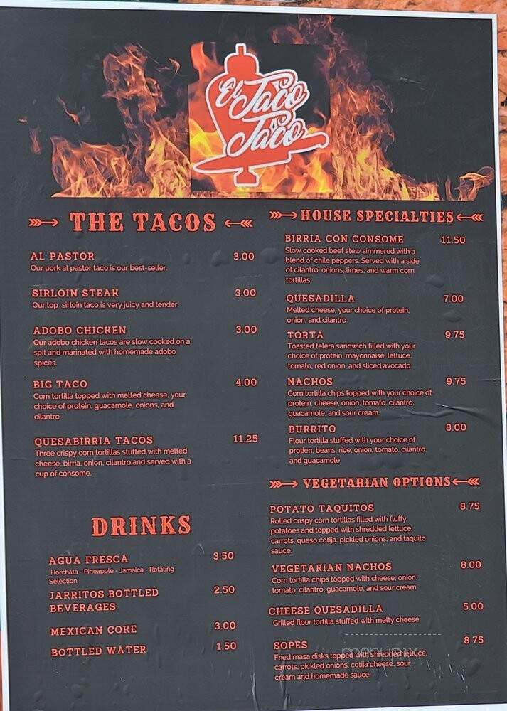 El Taco Taco - Eugene, OR menu_pic