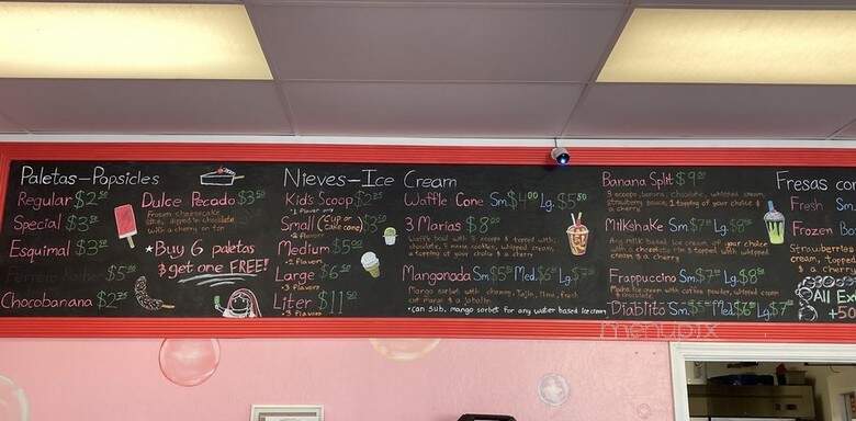La Michoacana Paleteria Y Nieveria - Hollister, CA menu_pic