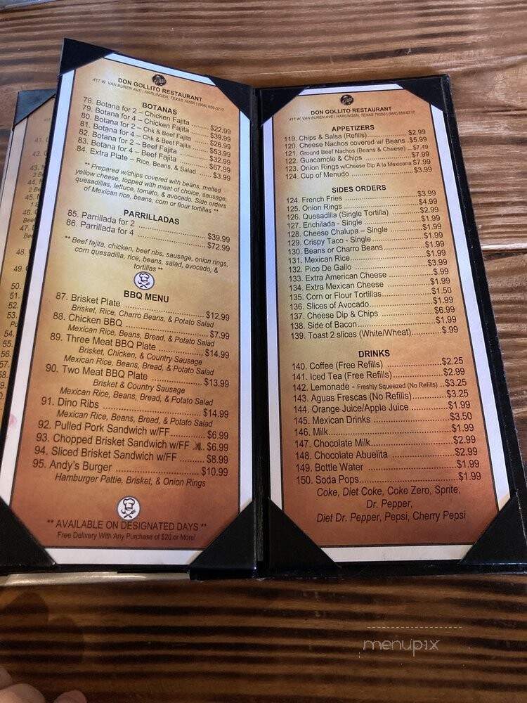 Don Gollito - Harlingen, TX menu_pic