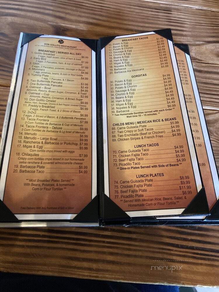Don Gollito - Harlingen, TX menu_pic