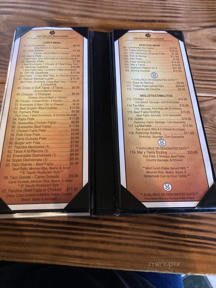 Don Gollito - Harlingen, TX menu_pic