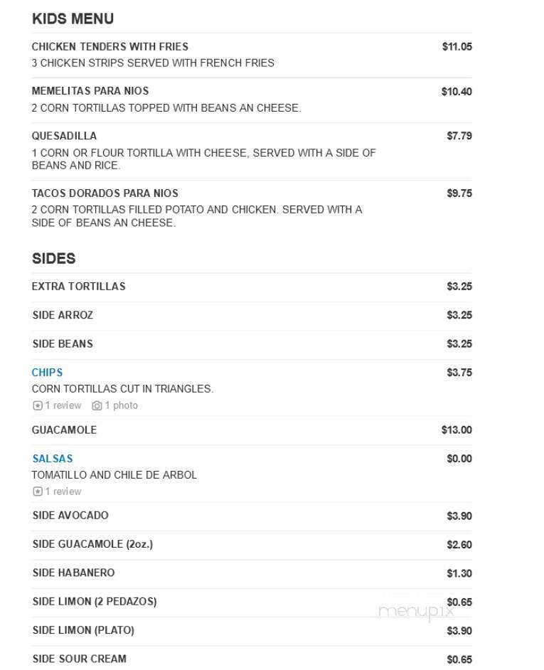 Guelagetza Oaxaca - Wilmington, NC menu_pic