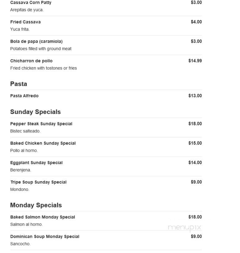 Soo Good Dominican Restaurant - Woodstock, GA menu_pic