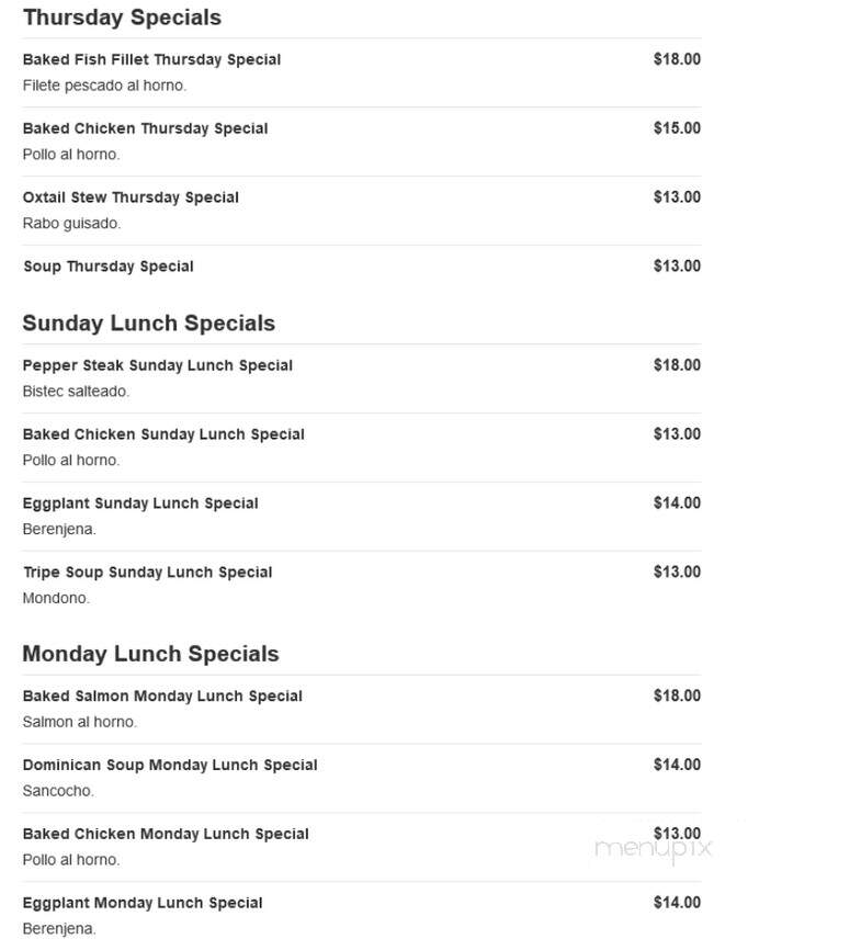 Soo Good Dominican Restaurant - Woodstock, GA menu_pic