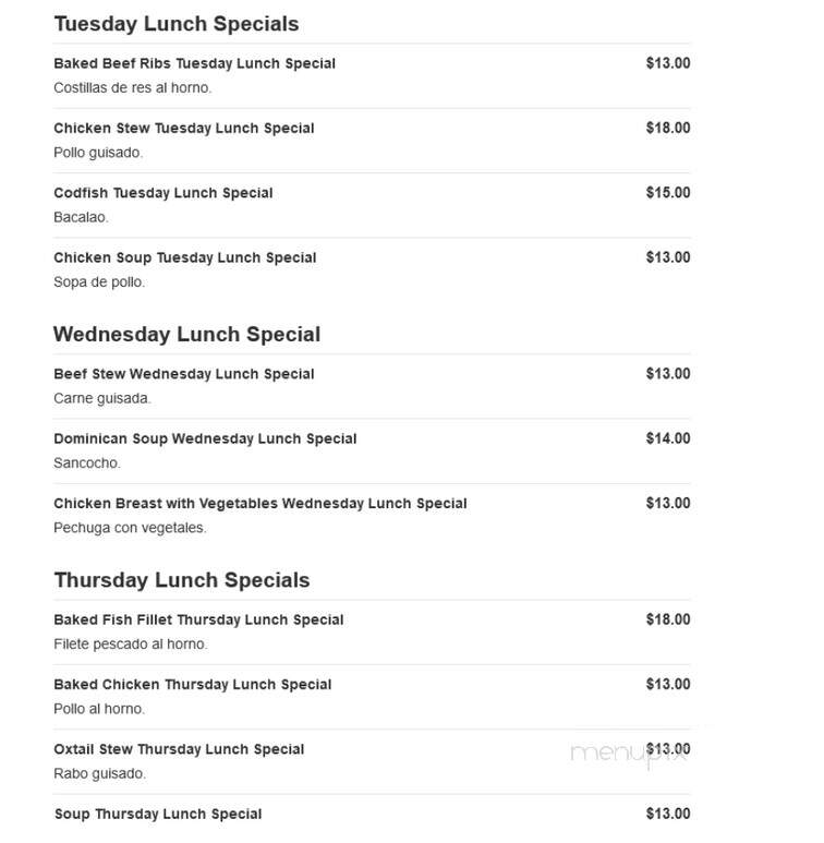 Soo Good Dominican Restaurant - Woodstock, GA menu_pic