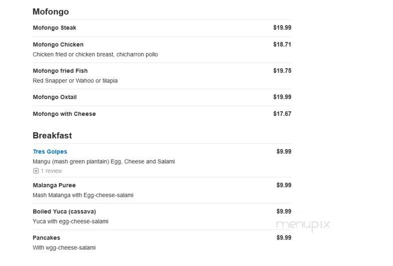 Soo Good Dominican Restaurant - Woodstock, GA menu_pic
