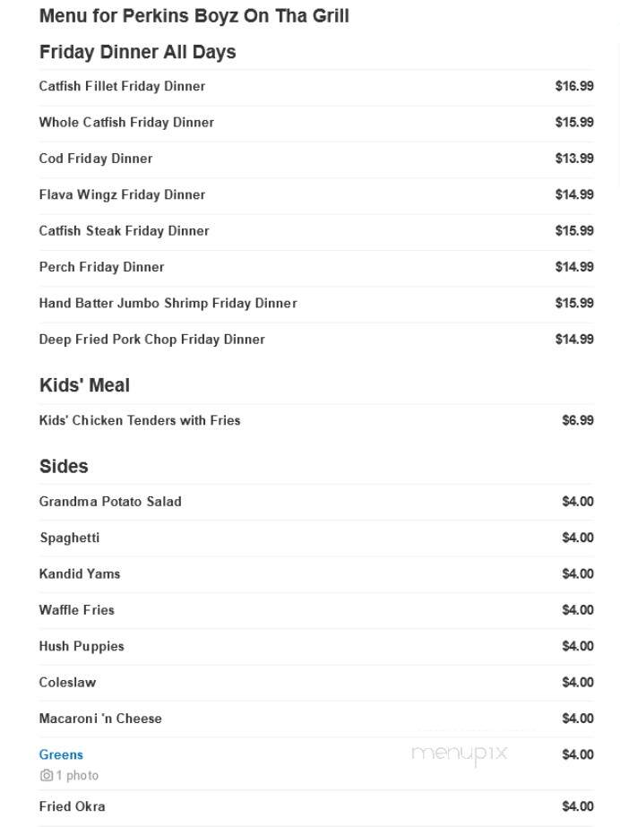 Perkins Boyz On Tha Grill - Milwaukee, WI menu_pic
