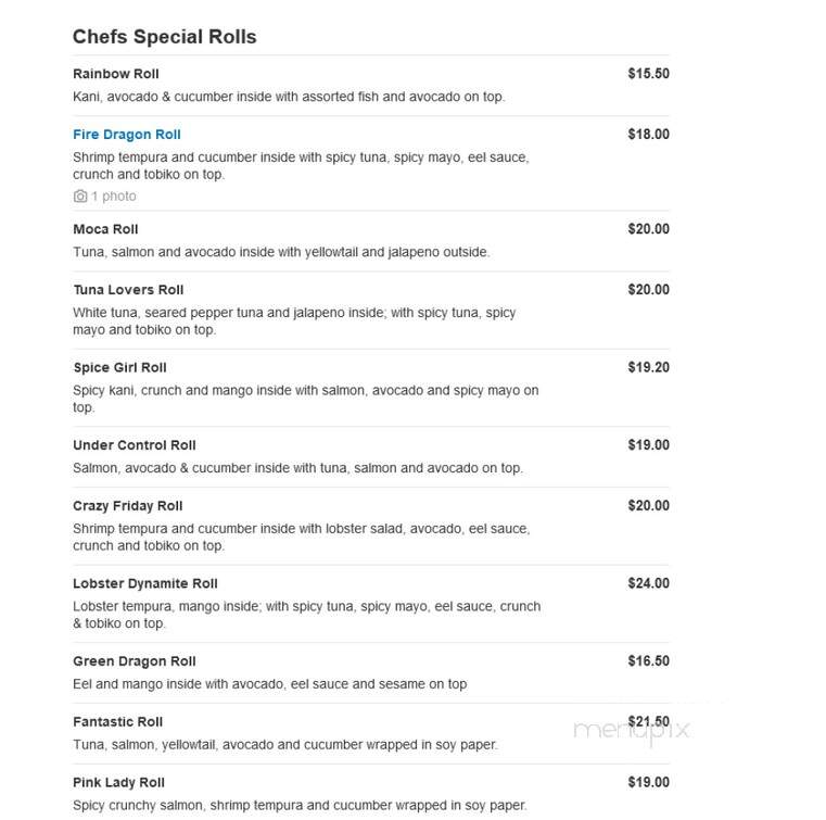 Moca Asian Cuisine - Malvern, PA menu_pic