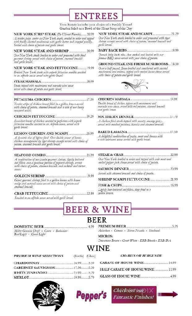 Pepper's - Arcata, CA menu_pic