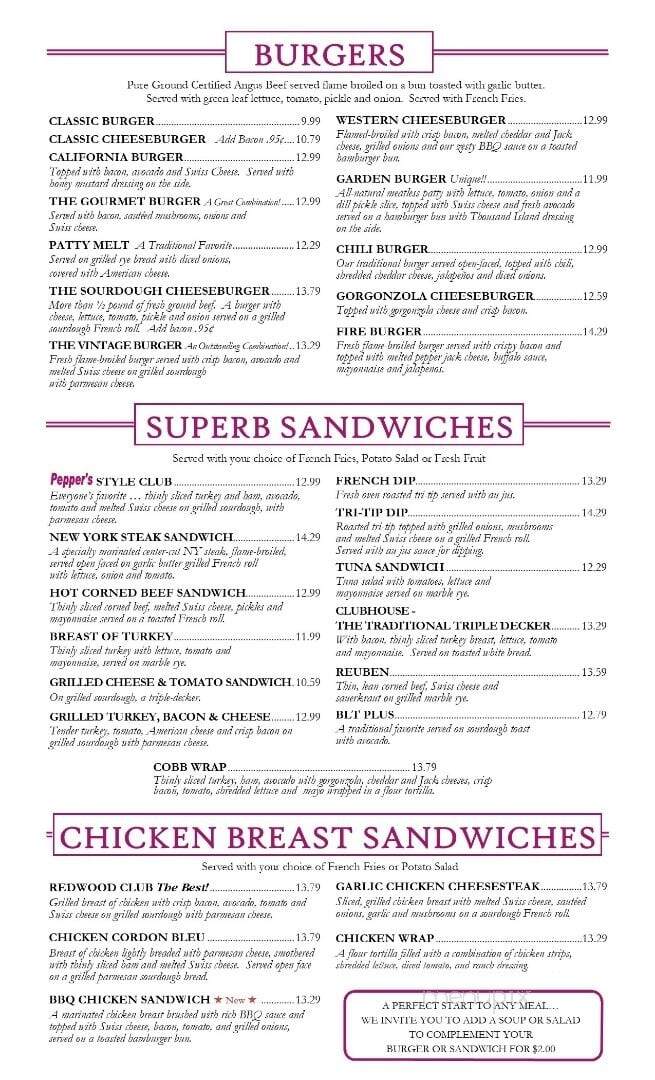 Pepper's - Arcata, CA menu_pic