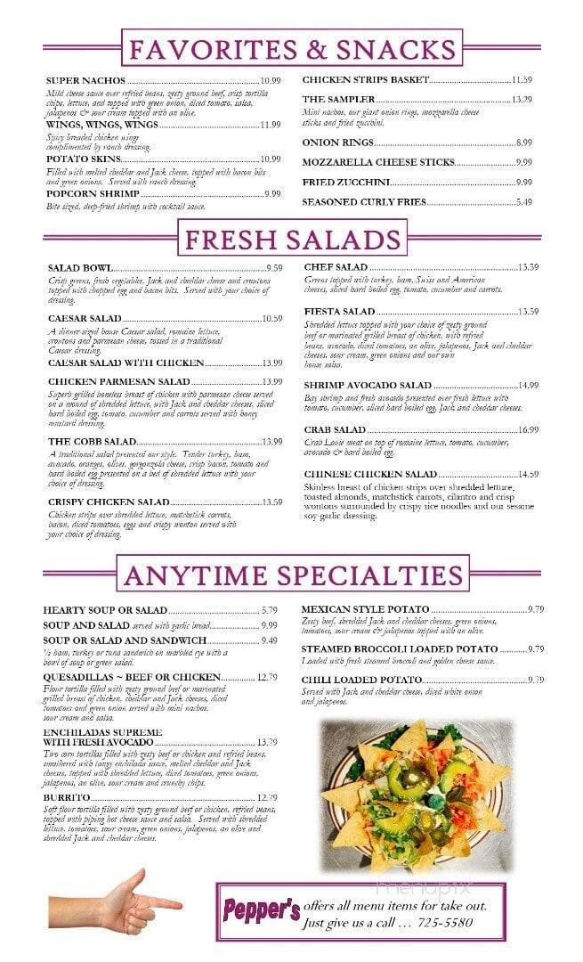 Pepper's - Arcata, CA menu_pic