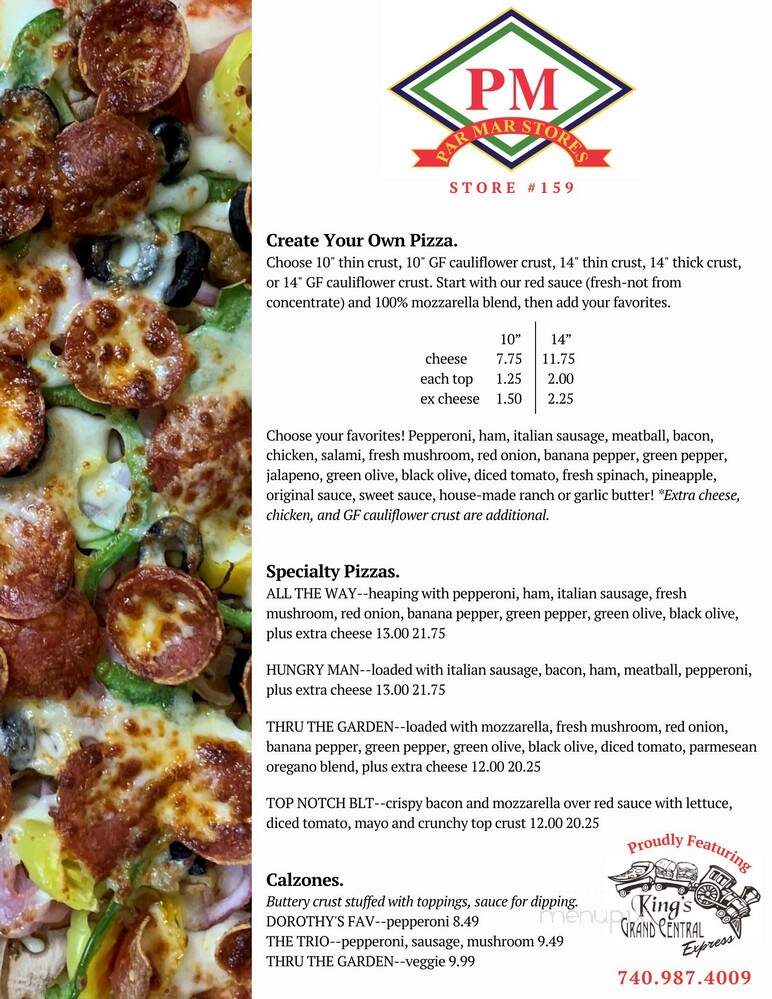 King's Grand Central - Junction City, OH menu_pic
