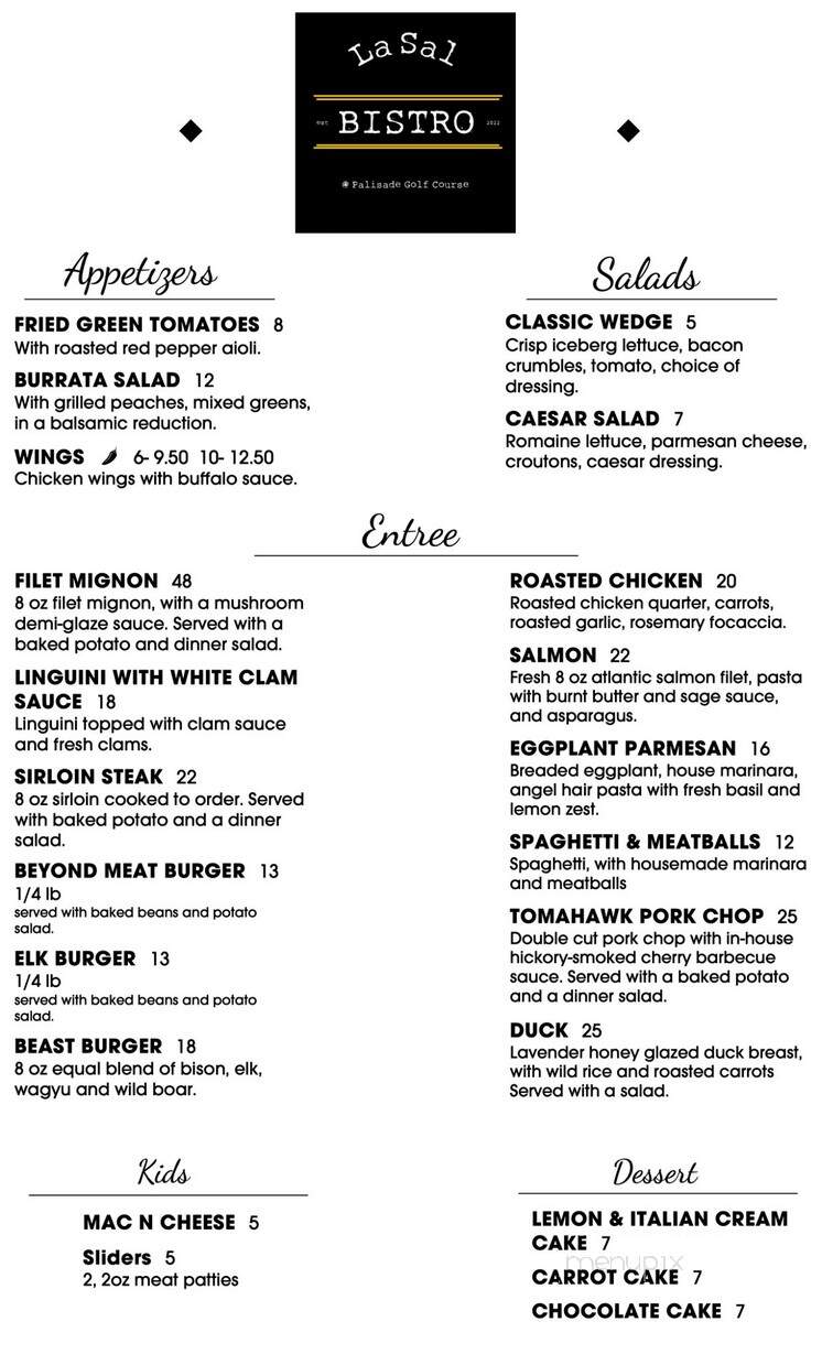 La'Sal Chop House - Manti, UT menu_pic