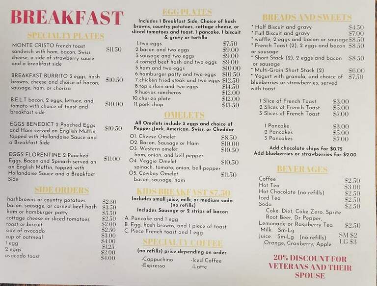 Monica's Cafe - Show Low, AZ menu_pic