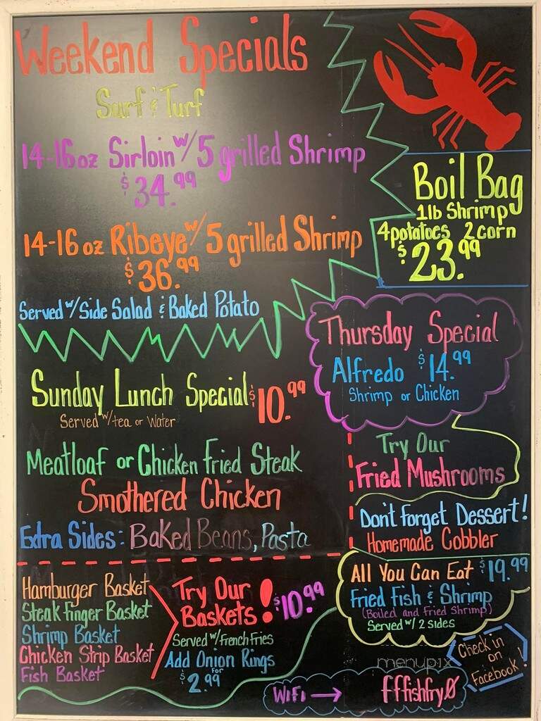 Double F Fish Fry, Boil and More - Wolfe City, TX menu_pic
