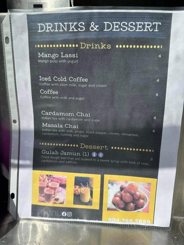Mumbai Delight FoodTruck - Jacksonville, FL menu_pic