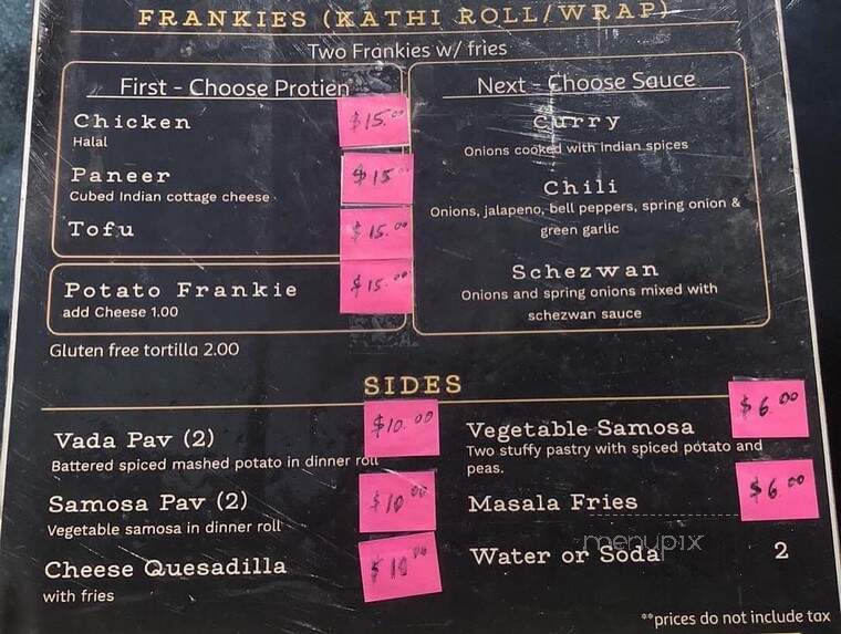 Mumbai Delight FoodTruck - Jacksonville, FL menu_pic