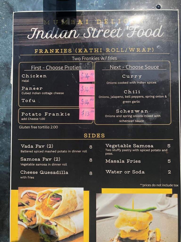 Mumbai Delight FoodTruck - Jacksonville, FL menu_pic