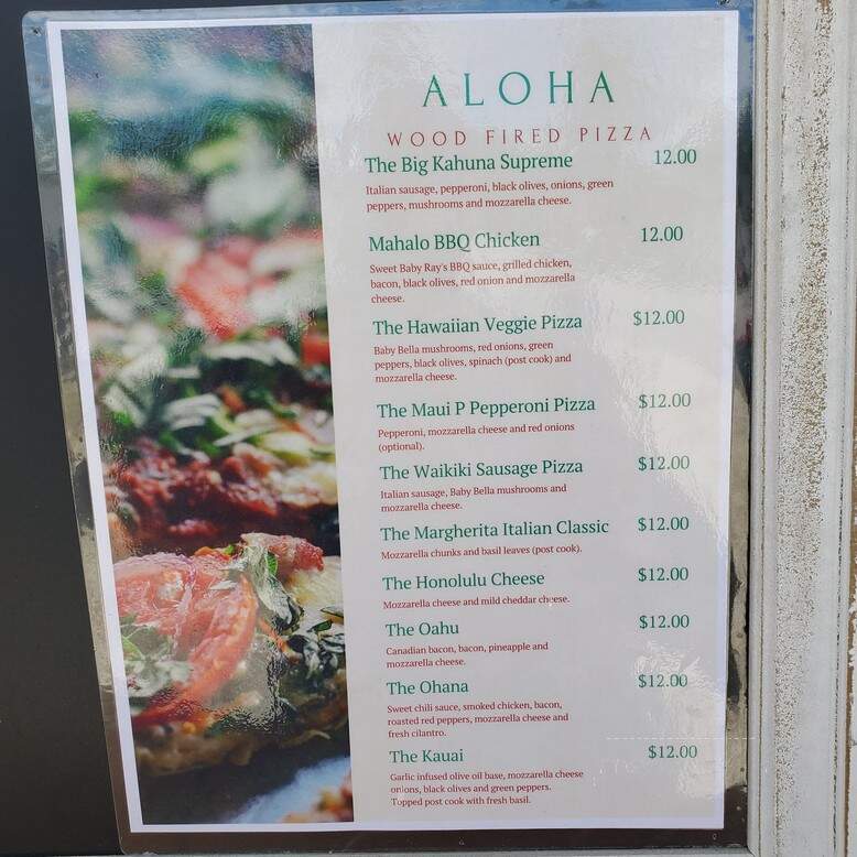 Aloha Wood Fired Pizza - Bowling Green, MO menu_pic