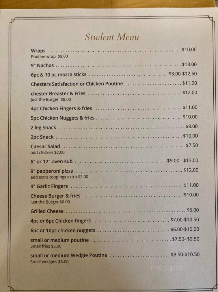 The Cod Jigger Diner - Fogo Island, NL menu_pic