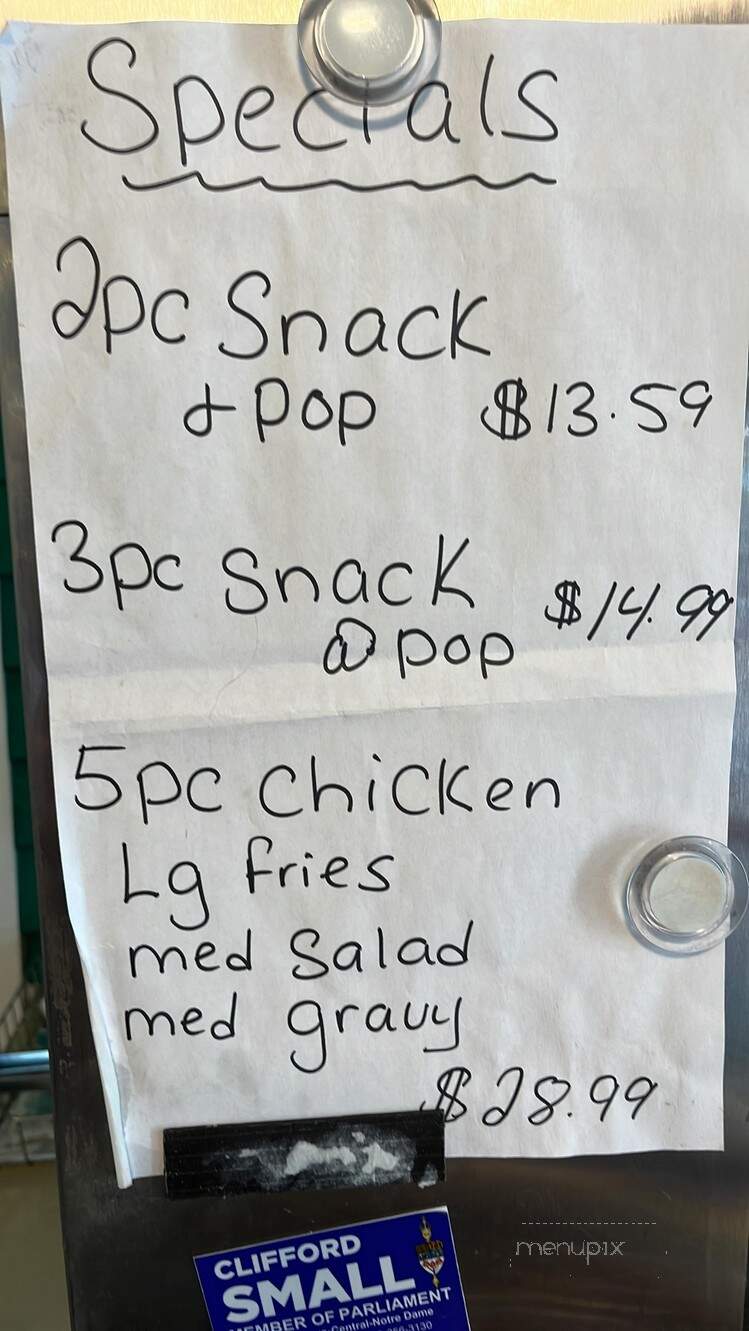 The Cod Jigger Diner - Fogo Island, NL menu_pic