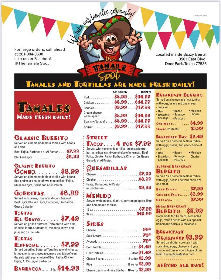 The Tamale Spot III - Deer Park, TX menu_pic