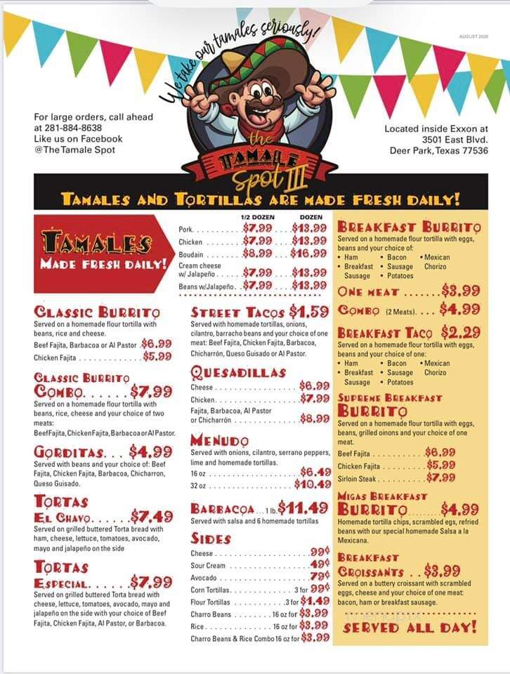 The Tamale Spot III - Deer Park, TX menu_pic