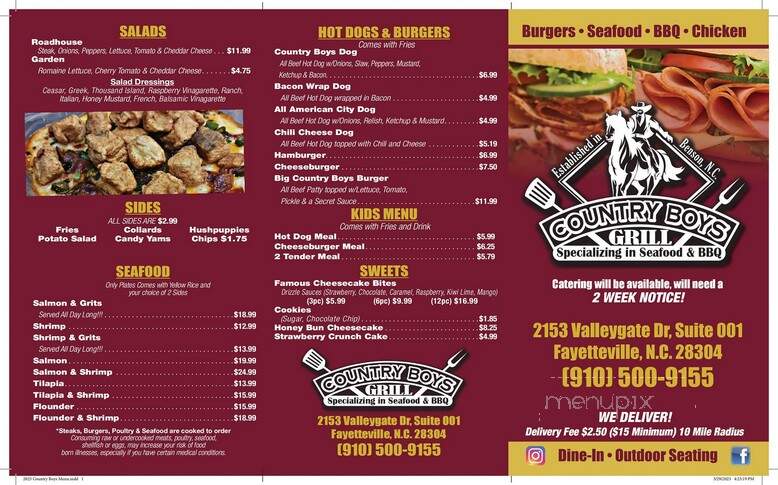 Country Boys Grill - Fayetteville, NC menu_pic