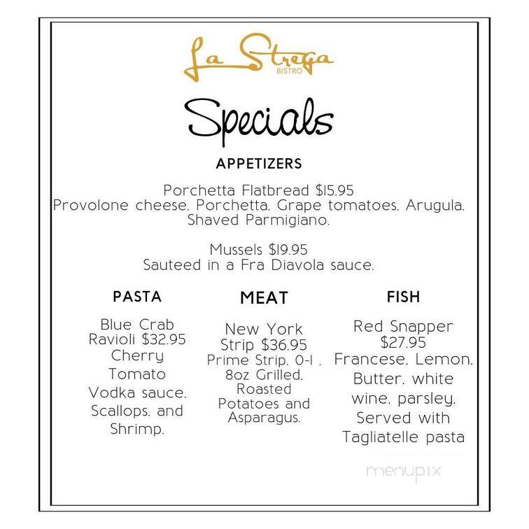 La Strega Italian Bistro and Pizzeria - DeBary, FL menu_pic