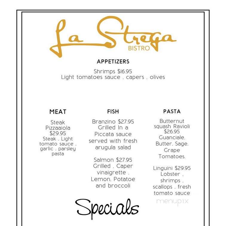 La Strega Italian Bistro and Pizzeria - DeBary, FL menu_pic