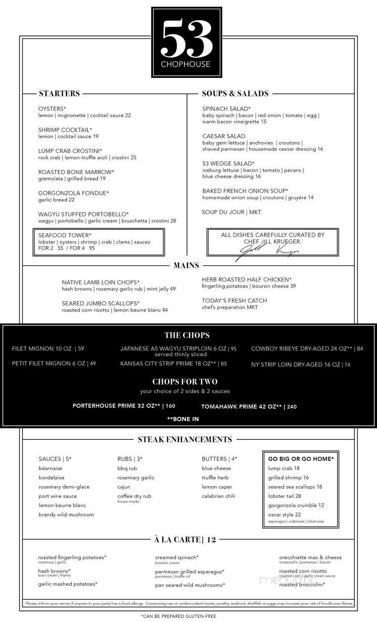 53 Chophouse - Mashpee, MA menu_pic