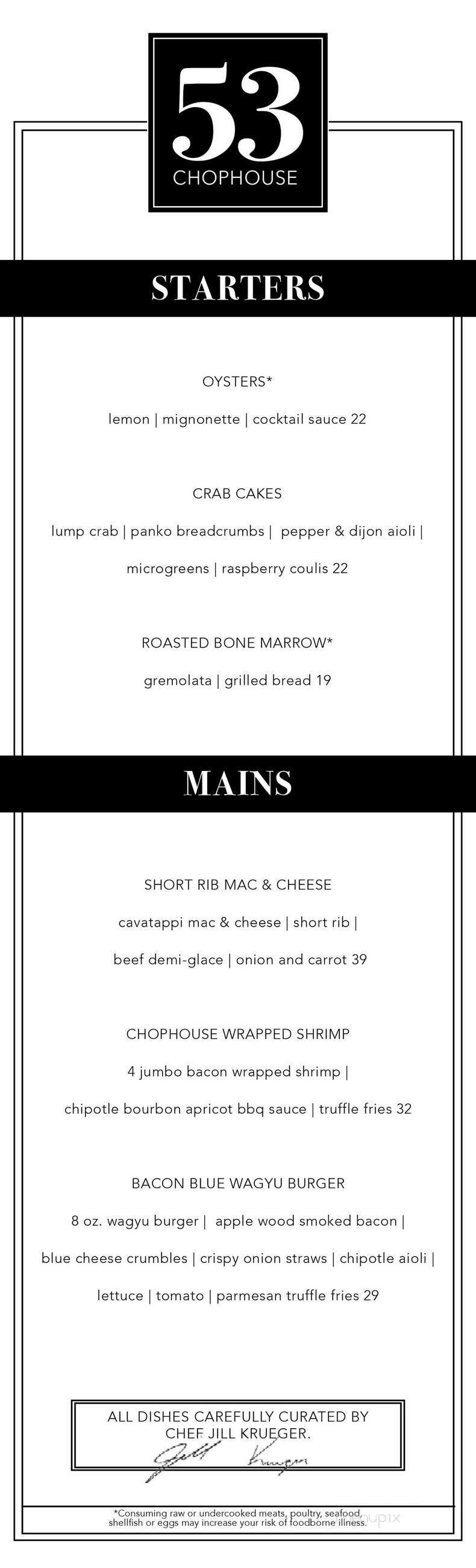 53 Chophouse - Mashpee, MA menu_pic
