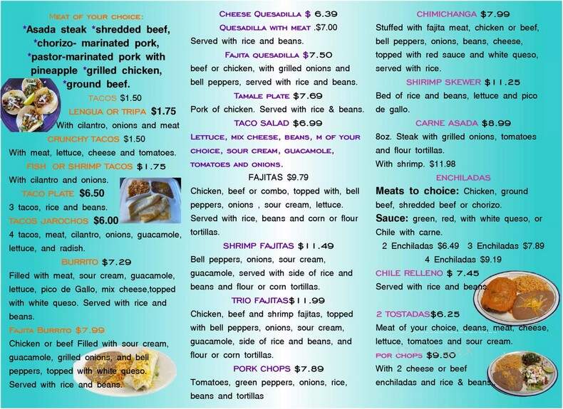 Taqueria El Sabor Jarocho - Skiatook, OK menu_pic