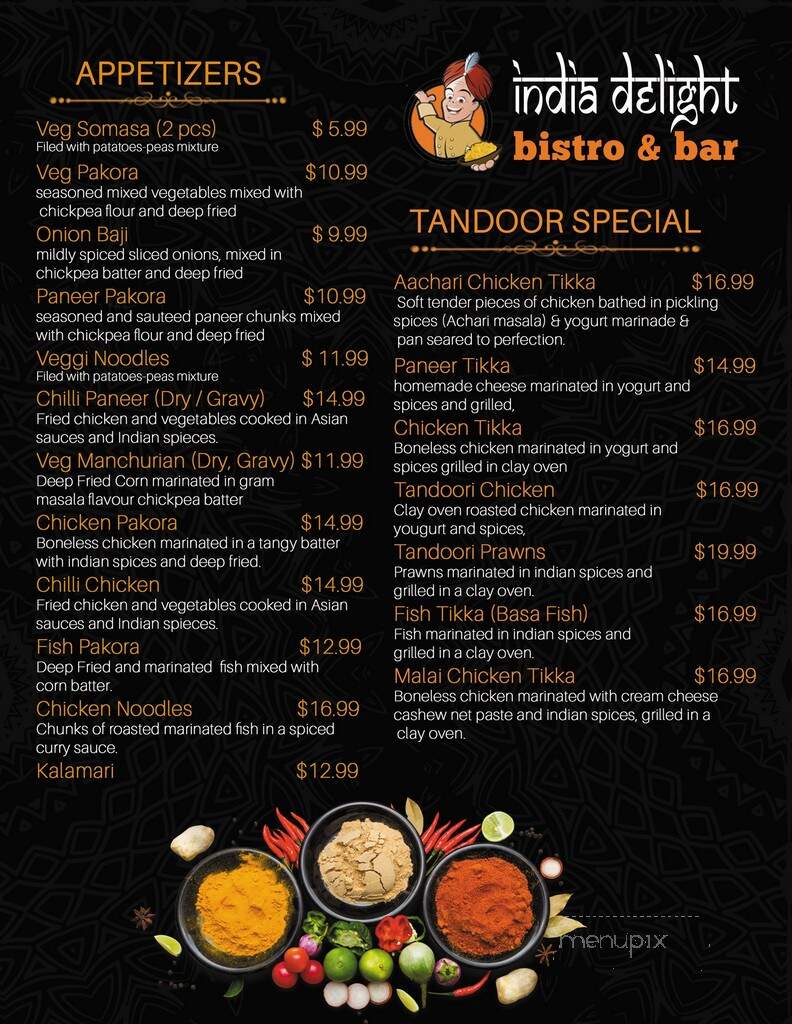 India Delight Bistro & Bar - Sooke, BC menu_pic