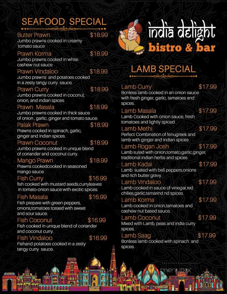 India Delight Bistro & Bar - Sooke, BC menu_pic