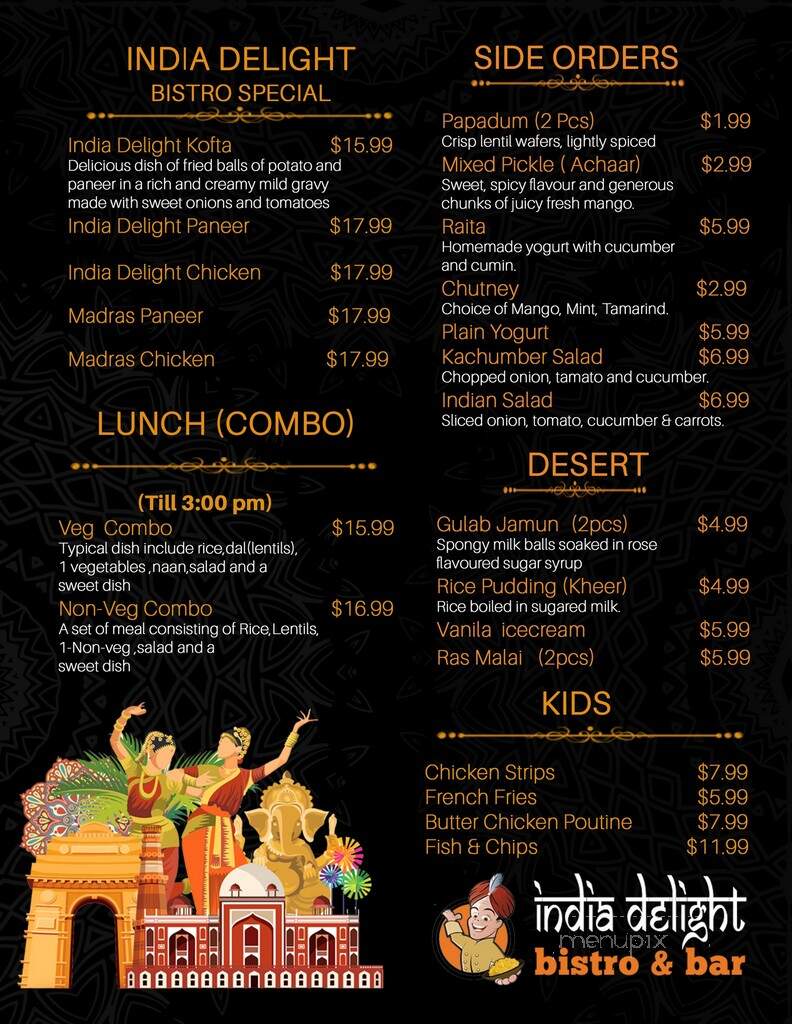 India Delight Bistro & Bar - Sooke, BC menu_pic